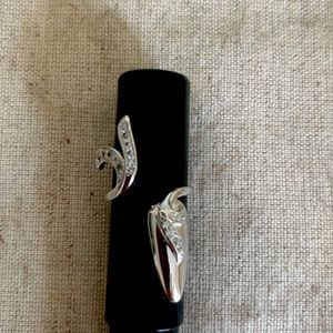 Pinky adjustable nail ring silver